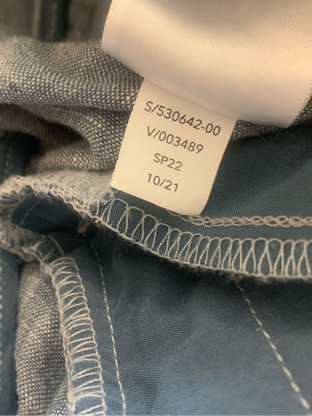 Athleta Cabo Linen Jogger Light Blue Pants Drawstring Waist Women's 14 P Petite - Picture 10 of 10